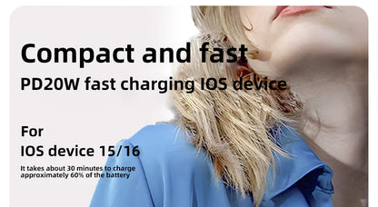 Power Bank 10000mAh Large Capacity Power Bank With 2 Cables PD Fast Charging Powerbank Rechargeable Batteries Portable Battery