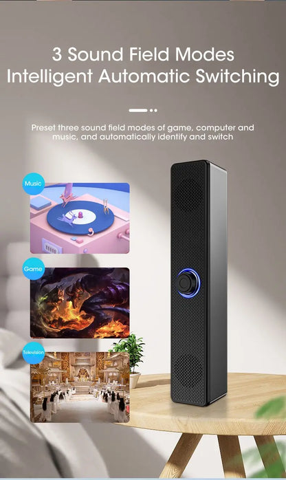 Bluetooth Computer Speakers Wired Surround Sound Bar Stereo Subwoofer Soundbar for Desktop Laptop PC Mini Home Theater System