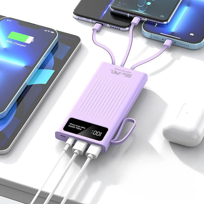 66W Super Fast Power Bank 20000 mAh Large Capacity Mobile Battery Pack Intelligent Digital Display for iPhone Xiaomi