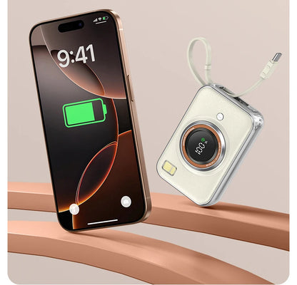 Power Bank 10000mAh Large Capacity Power Bank With 2 Cables PD Fast Charging Powerbank Rechargeable Batteries Portable Battery