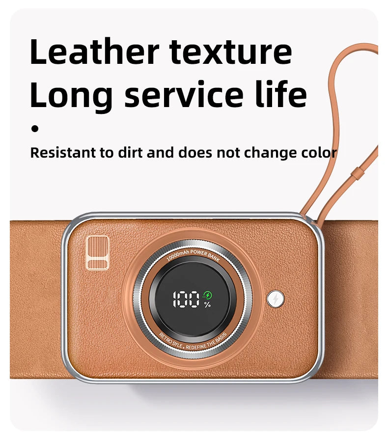 Power Bank 10000mAh Large Capacity Power Bank With 2 Cables PD Fast Charging Powerbank Rechargeable Batteries Portable Battery