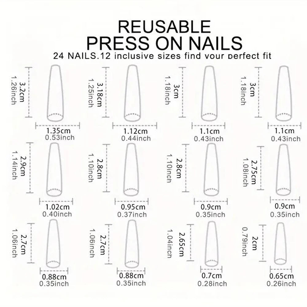 120pcs Long Coffin Black Press-On Nails Full Cover Ballet Square Shape False Nails Solid Color Glossy Finish Durable Fake Nails*
