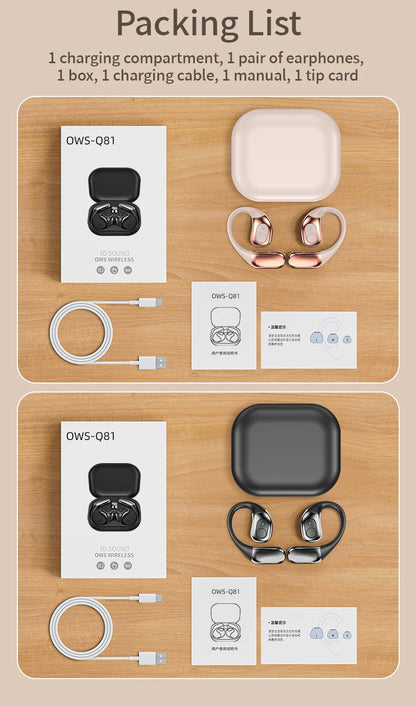 Bluetooth wireless earbuds Ear Hook Headset Bluetooth Headphone HD Sound Quality Stereo Sports work EarBuds