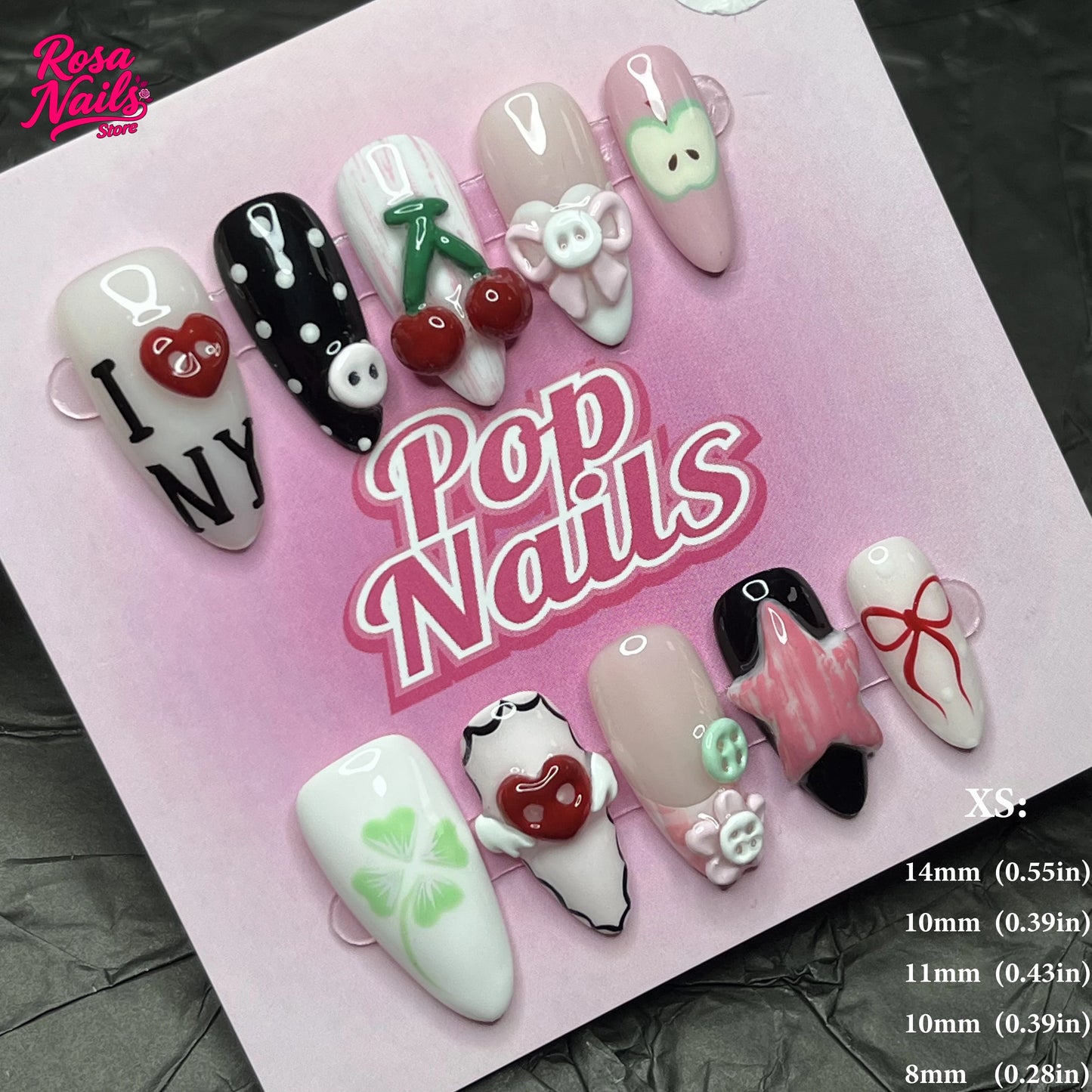 10pcs Handmade Press on Nails Cute 3D Banana Nail Art Presson False Nail Thick Acrylic Hand Painted Lemon Almond Press ons Nails