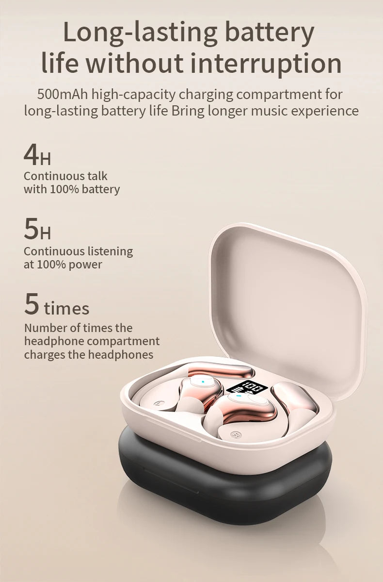 Bluetooth wireless earbuds Ear Hook Headset Bluetooth Headphone HD Sound Quality Stereo Sports work EarBuds