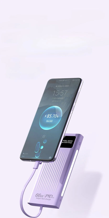 66W Super Fast Power Bank 20000 mAh Large Capacity Mobile Battery Pack Intelligent Digital Display for iPhone Xiaomi