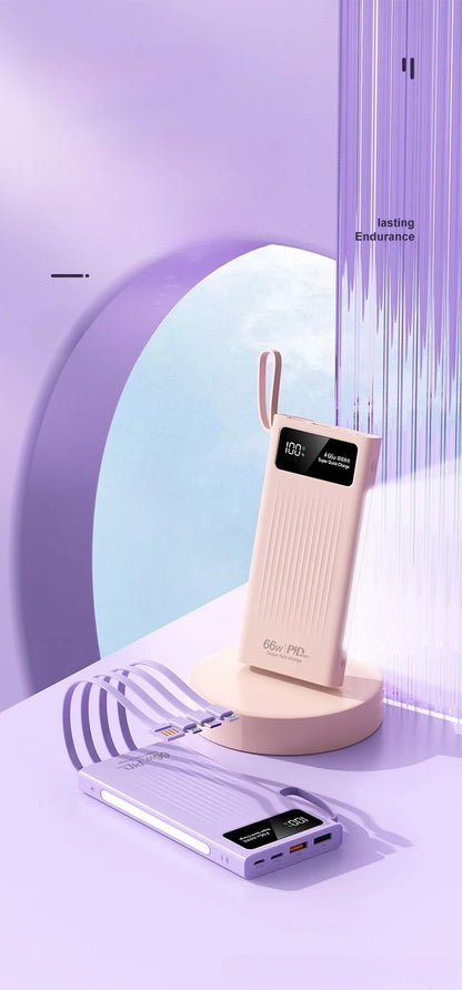 66W Super Fast Power Bank 20000 mAh Large Capacity Mobile Battery Pack Intelligent Digital Display for iPhone Xiaomi