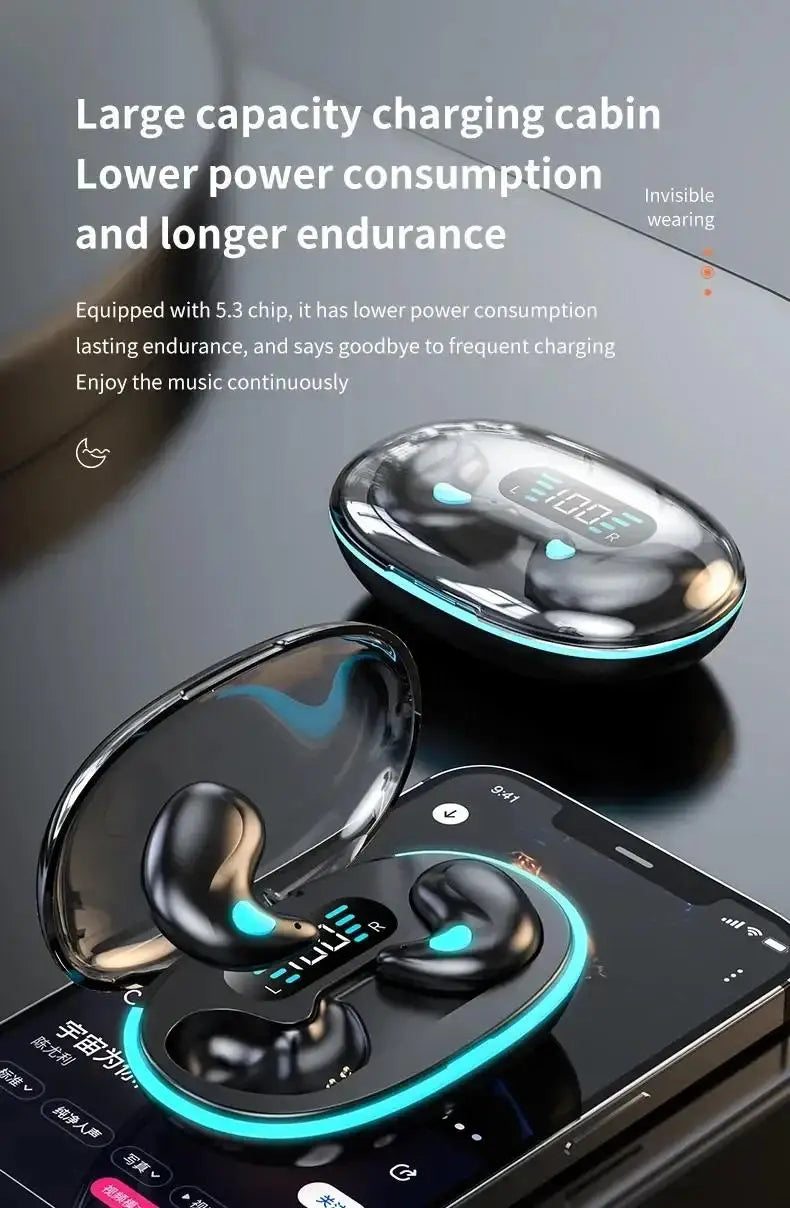 X55 Bluetooth Wireless Headphones Earbuds Ear Hooks Bluetooth Earphones Bass Noise Reduction Earbuds HiFi Stereo Headsets