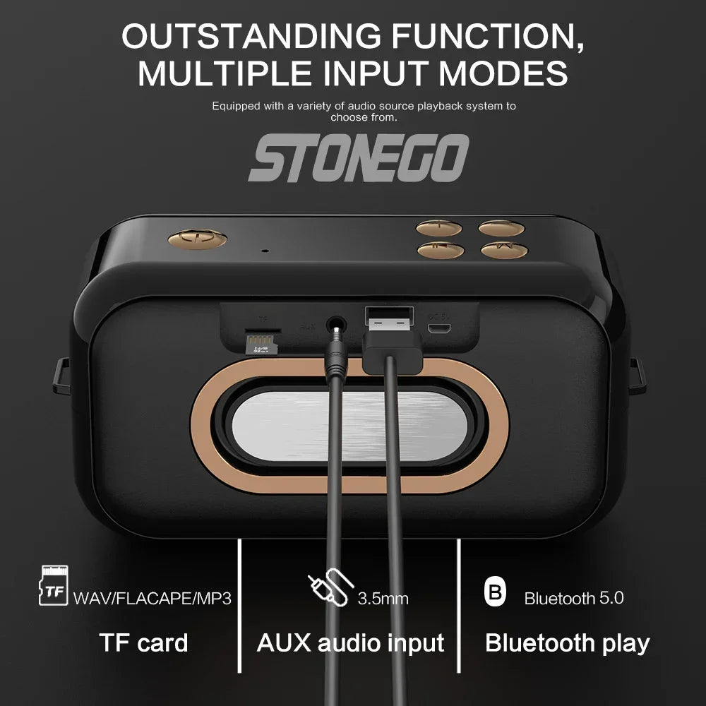 Bluetooth Speaker Wireless Portable Stereo Sound with Deep Bass Treble Wireless 5.0 TWS TF Card USB AUX Audio Input