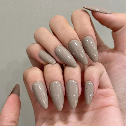 10pcs Handmade Solid Color Press On Nails Fashionable Elegant Versatile Fits All Occasions