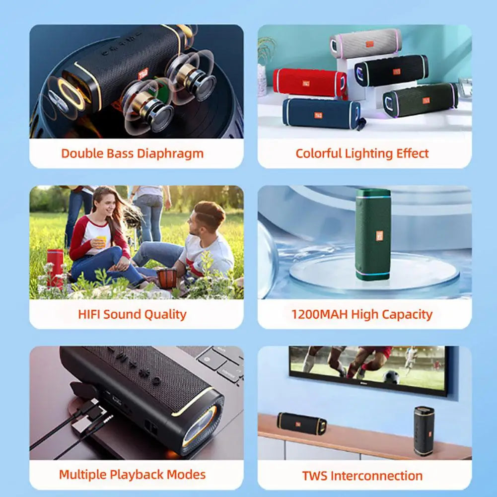Bluetooth Speakers Wireless Portable Bluetooth Speaker IPX7 Waterproof Stereo Sound And Dual Pairing Great Choice For G L9A9