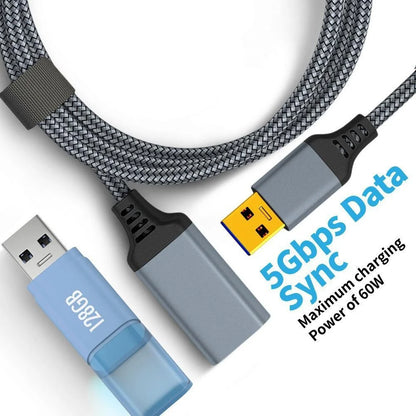 USB 3.0 Extension Cable 3ft/6ft, Male To Female Braided Cord, High Speed Data Transfer for Keyboard/Mouse/Flash Drive