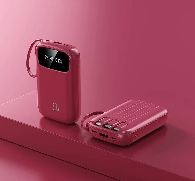 BCAK/ flagship store 200000 Milliampere Wholesale Power Bank with Built-in Cable, Mini, Portable, Fast Charging Mobile Power Sup