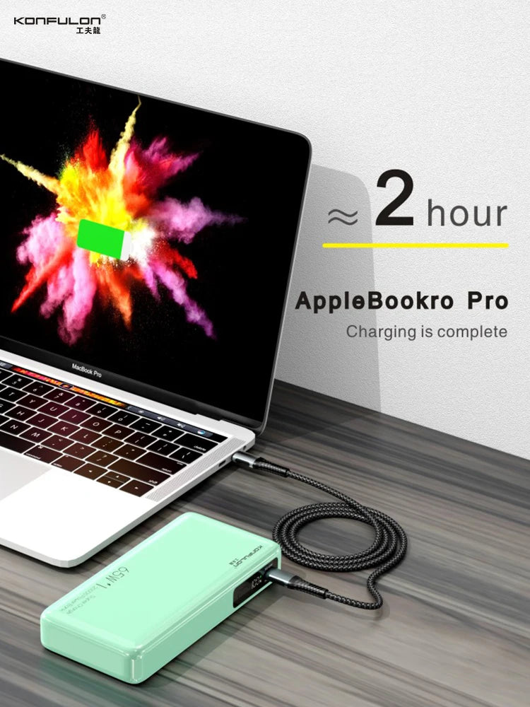 65W Power Bank 20000mAh Portable Charging Powerbank Mobile Phone External Battery PD QC 3.0 Charger 22.5W Poverbank 20000