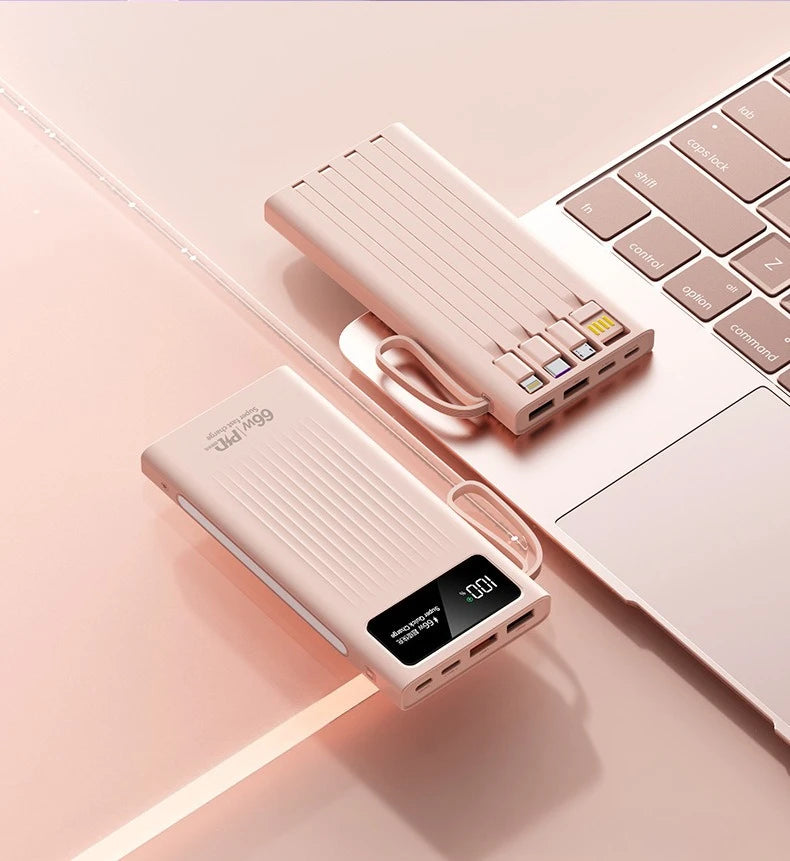 66W Super Fast Power Bank 20000 mAh Large Capacity Mobile Battery Pack Intelligent Digital Display for iPhone Xiaomi