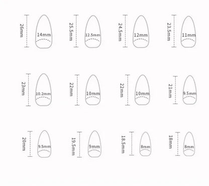 24PCS Haunting Press-On Nails - Blood Red & Ghost White Striped Design With Metallic Glitter Long Almond Shape