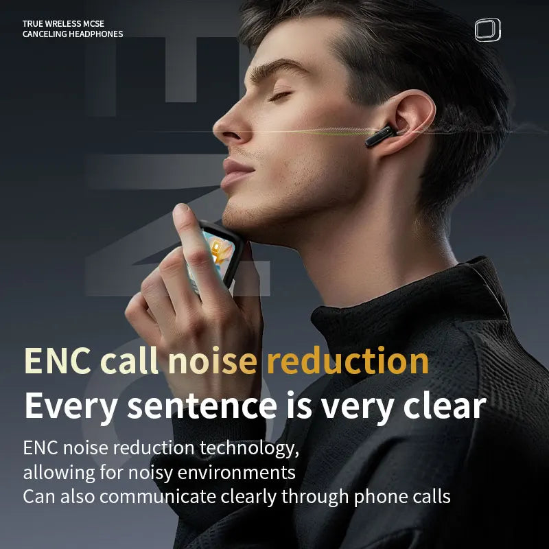 2025 New Wireless Earbuds With Touch Screen In-Ear Earphone ANC Noise Cancellation Long Battery ENC Compatible With IOS Android
