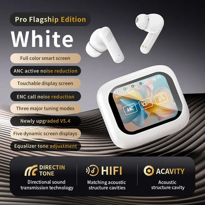 2025 New Wireless Earbuds With Touch Screen In-Ear Earphone ANC Noise Cancellation Long Battery ENC Compatible With IOS Android
