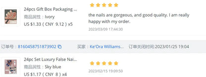 French Nails Press on Nails Acrylic Press on Nails Handmade Thick Press on Nails 3d Art Fish False Nails Remover Fake Nails 24Pc