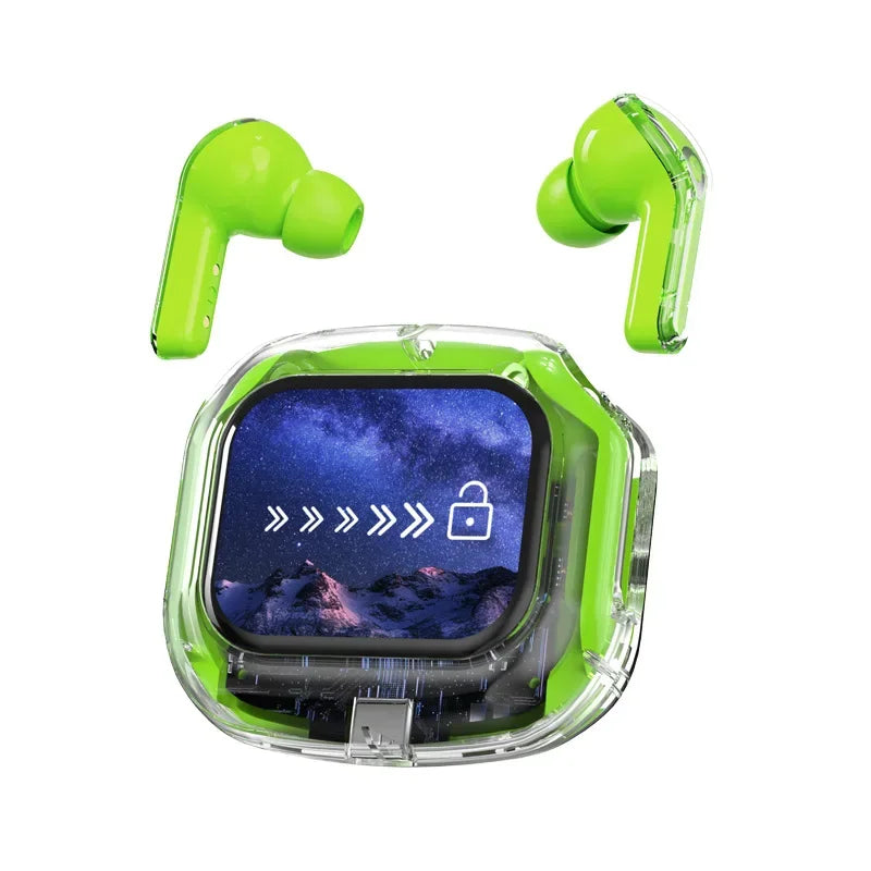 True Wireless Bluetooth Earbuds 5.4 Earphones ANC Noise Reduction Stereo Bass HD Mic Gamer Headset with LED Touch Screen Control