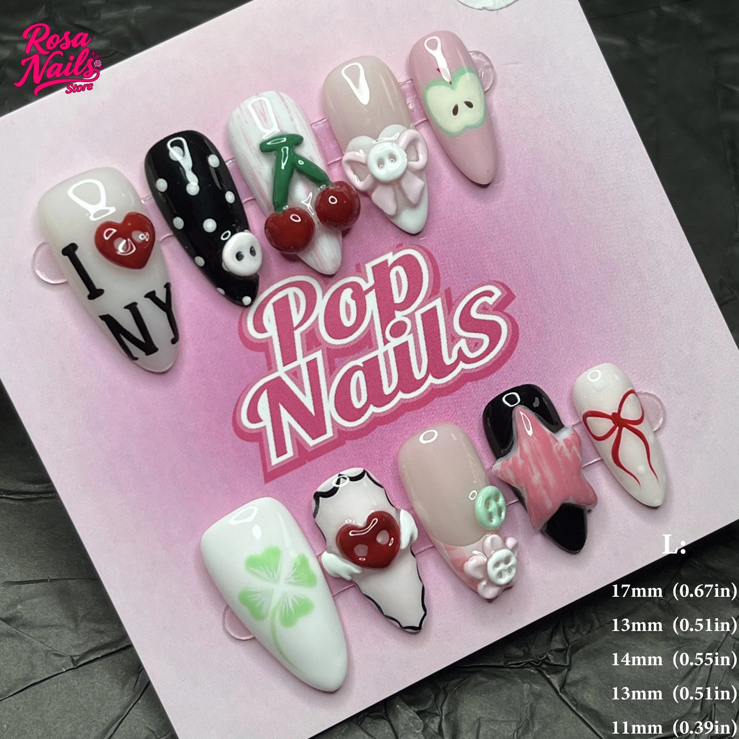 10pcs Handmade Press on Nails Cute 3D Banana Nail Art Presson False Nail Thick Acrylic Hand Painted Lemon Almond Press ons Nails